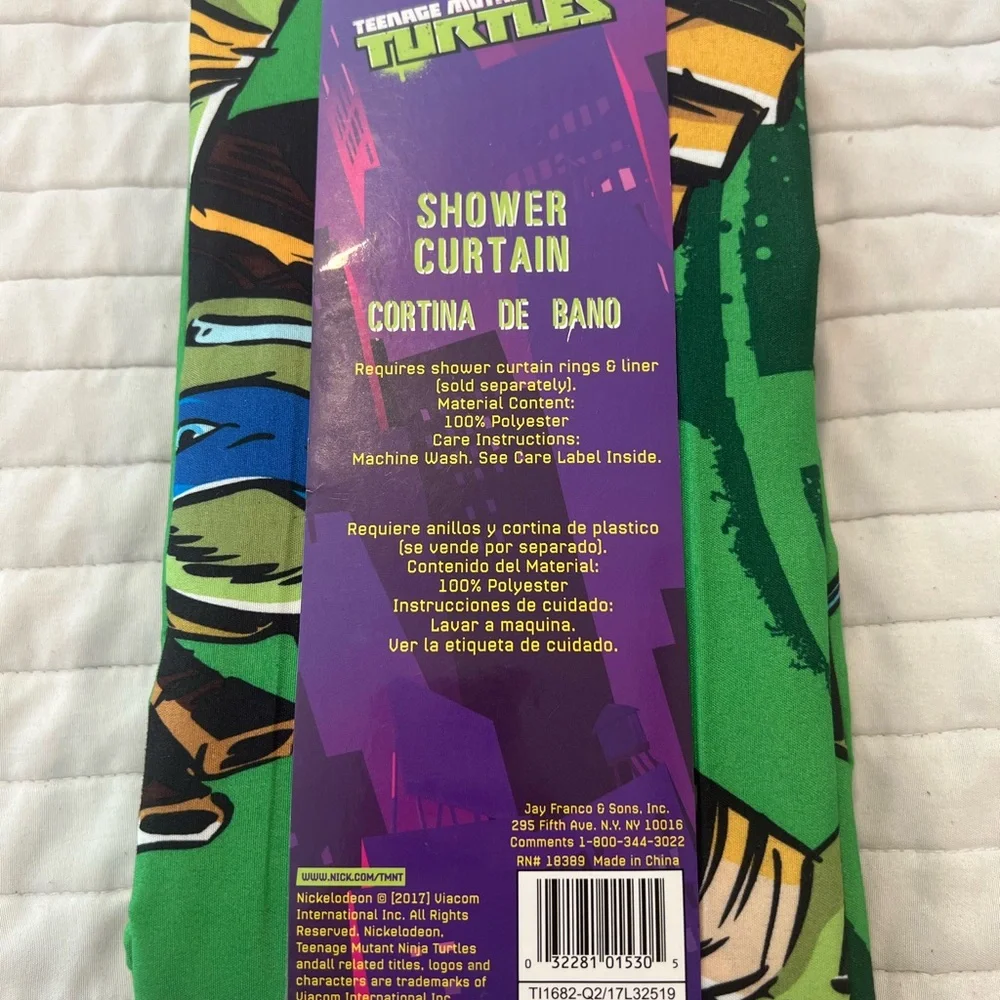 NEW Nickelodeon Teenage Mutant Ninja Turtles shower curtain green cloth bathroom